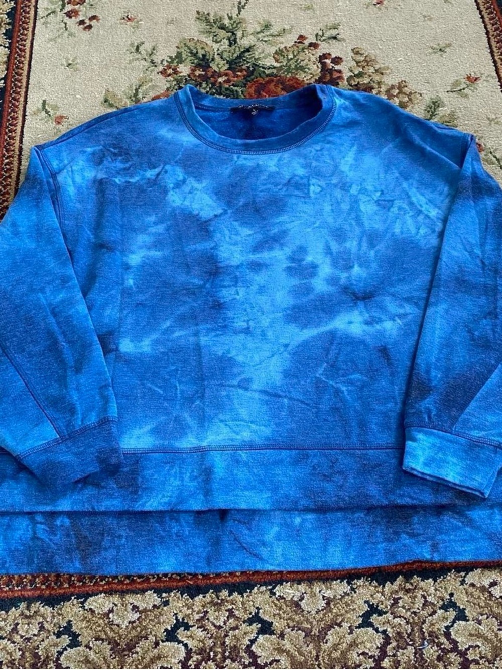 All At Once New York blue tie dye crewneck sweatshirt